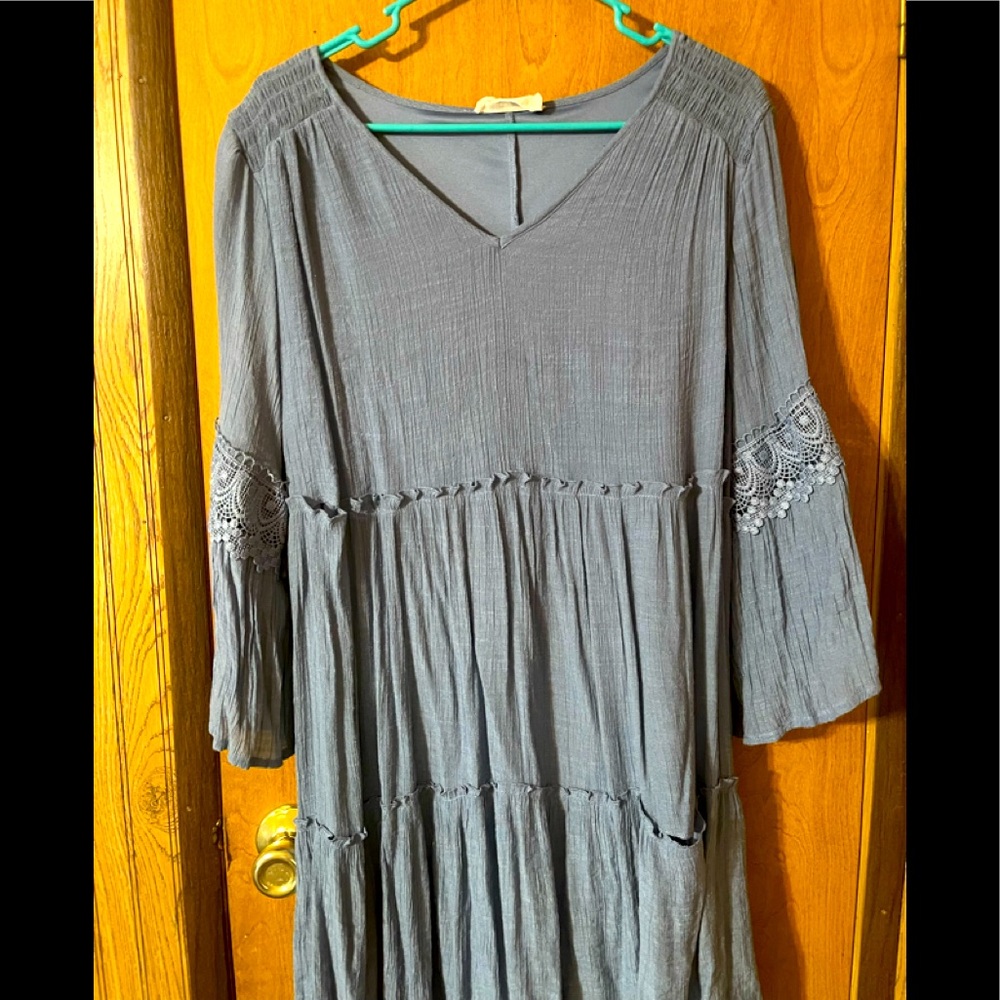 Knee length baby blue dress